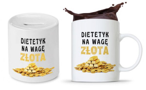 Zestaw Skarbonka + Kubek Dla Dietetyka Dietetyczki
