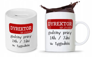 Zestaw Skarbonka + Kubek Dla Dyrektora Prezent