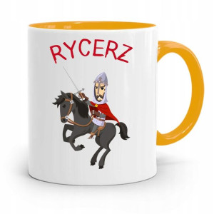 Kubek Żółty Dla Dzieci Syna Mały Rycerz +imię