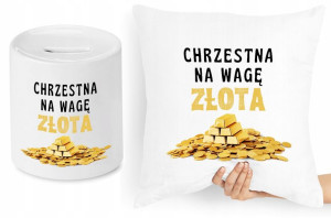 Dla Chrzestnego Zestaw Poduszka + Skarbonka