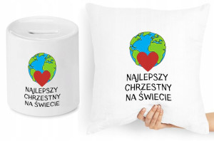 Dla Chrzestnego Zestaw Poduszka + Skarbonka