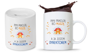 Zestaw Skarbonka + Kubek Dla Dyrektora Prezent