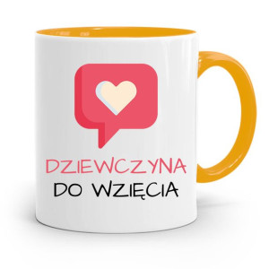 Kubek Żółty Dla Dziewczyny Dziewczyna Do Wzięcia