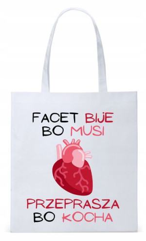 Dla Chłopaka Męża Prezent Torba Eco Biała Shopper