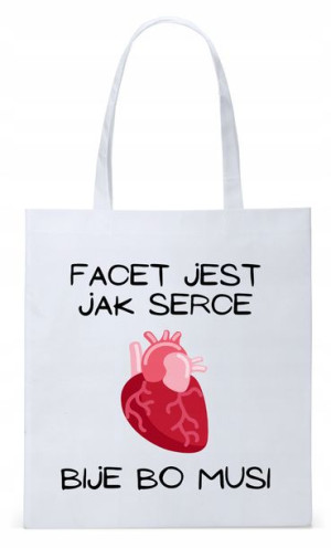 Dla Chłopaka Męża Prezent Torba Eco Biała Shopper