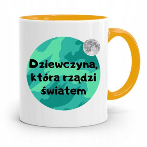 Kubek Żółty Dla Dziewczyny Która Rządzi Światem