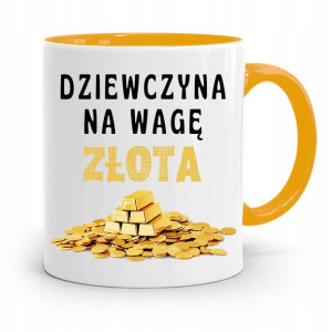 Kubek Żółty Dla Dziewczyny Żony Na Wagę Złota