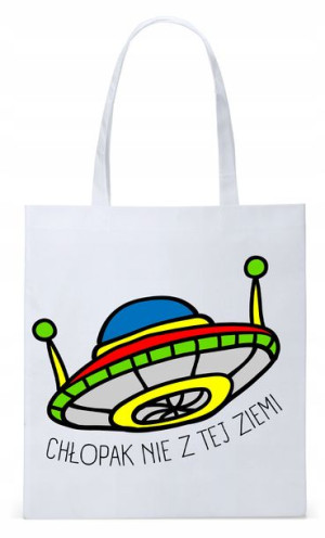 Dla Chłopaka Męża Prezent Torba Eco Biała Shopper