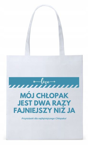 Dla Chłopaka Męża Prezent Torba Eco Biała Shopper