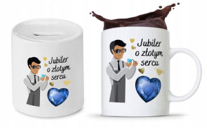 Zestaw Skarbonka + Kubek Dla Jubilera Prezent