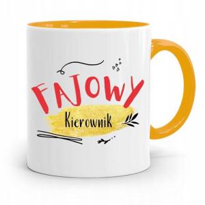 Kubek Żółty Dla Kierownika Fajowy Kierownik