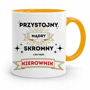 Kubek Żółty Dla Kierownika Przystojny Mąry Skromny