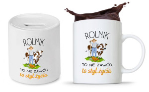 Zestaw Skarbonka + Kubek Dla Rolnika Prezent