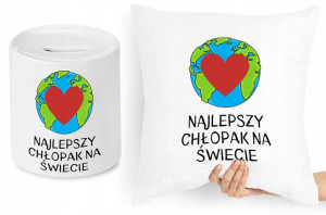 Dla Chłopaka Zestaw Poduszka + Skarbonka Prezent