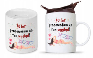 Zestaw Skarbonka + Kubek Na Urodziny 70 70te 70-te