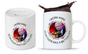 Zestaw Śmieszny Pis Kaczyński Kubek + Skarbonka