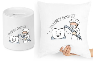 Dla Dentysty Zestaw Poduszka + Skarbonka Prezent