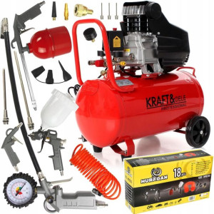 Kompresor Olejowy Sprężarka 50l 230v Zestaw 18w1
