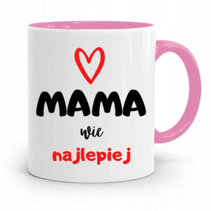 Kubek Różowy Prezent Dla Mamy Mama Wie Najlepiej