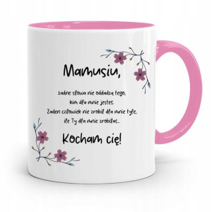 Kubek Różowy Prezent Dla Mamy Mamusiu Kocham Cię