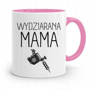 Kubek Różowy Prezent Dla Mamy Wydziarana Mama