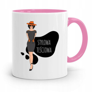 Kubek Różowy Prezent Dla Stylowej Teściowej