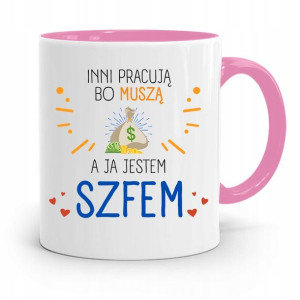 Kubek Różowy Prezent Dla Szefa Jestem Szefem