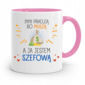 Kubek Różowy Prezent Dla Szefa Jestem Szefową