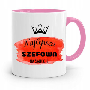 Kubek Różowy Prezent Dla Szefa Najlepsza Szefowa