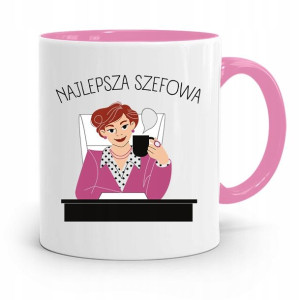 Kubek Różowy Prezent Dla Szefa Najlepsza Szefowa