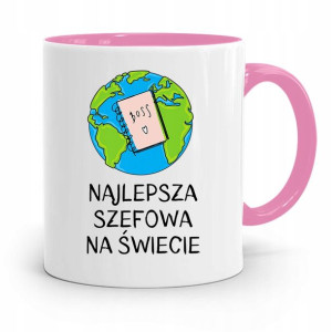 Kubek Różowy Prezent Dla Szefa Najlepszy Szefowa