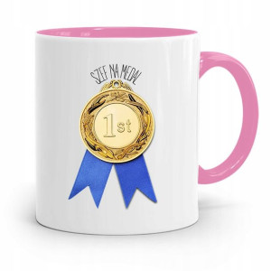 Kubek Różowy Prezent Dla Szefa Szef Na Medal #1