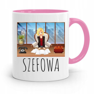Kubek Różowy Prezent Dla Szefa Szefowa Boss