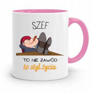 Kubek Różowy Prezent Dla Szefa To Styl Życia