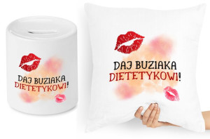 Dla Dietetyka Zestaw Poduszka + Skarbonka Prezent