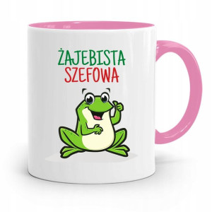Kubek Różowy Prezent Dla Szefa Żajebista Szefowa