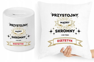 Dla Dietetyka Zestaw Poduszka + Skarbonka Prezent