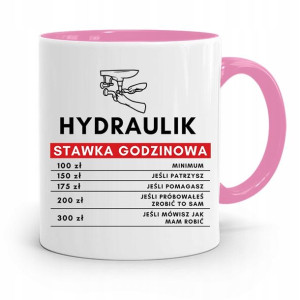 Kubek Różowy Prezent Hydraulika Stawka Godzinowa