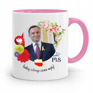 Kubek Różowy Prezydenta Andrzej Duda Pis
