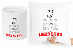 Dla Dietetyka Zestaw Poduszka + Skarbonka Prezent