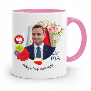 Kubek Różowy Prezydenta Andrzej Duda Pis