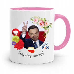 Kubek Różowy Prezydenta Andrzej Duda Pis