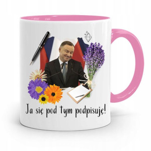 Kubek Różowy Prezydenta Andrzej Duda Pis