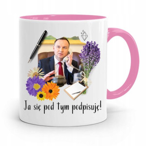 Kubek Różowy Prezydenta Andrzej Duda Pis