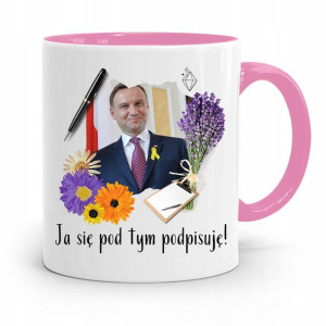 Kubek Różowy Prezydenta Andrzej Duda Pis