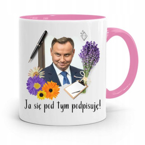 Kubek Różowy Prezydenta Andrzej Duda Pis