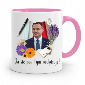 Kubek Różowy Prezydenta Andrzej Duda Pis