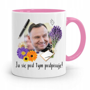 Kubek Różowy Prezydenta Andrzej Duda Pis