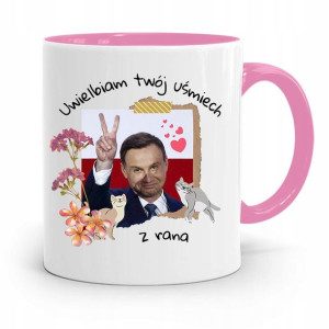 Kubek Różowy Prezydenta Andrzej Duda Pis