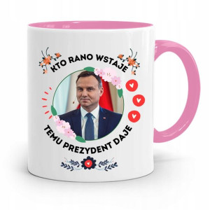 Kubek Różowy Prezydenta Andrzej Duda Pis